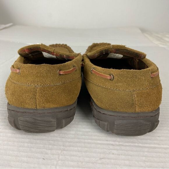 Clarks Leather Slippers Men’s Size 11 Indoor Outdoor Rubber Soles Comfort Cabin - Picture 3 of 11